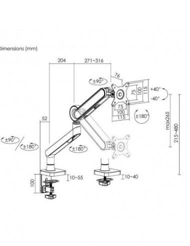 Suporte de Mesa EQUIP 650184 para... Suporte de Mesa EQUIP 650184 para...