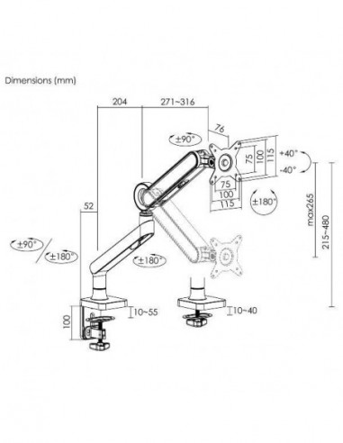 Suporte EQUIP 650185 para Monitor,... Suporte EQUIP 650185 para Monitor,...
