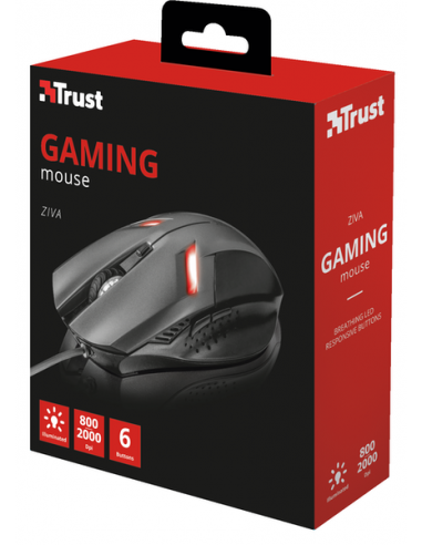 Rato Trust Ziva Gaming USB 2000 DPI,...