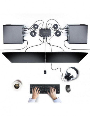 2-Port Dual-Monitor Cable KVM Switch 2-Port Dual-Monitor Cable KVM Switch