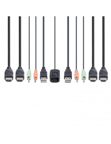 2-Port Dual-Monitor Cable KVM Switch 2-Port Dual-Monitor Cable KVM Switch