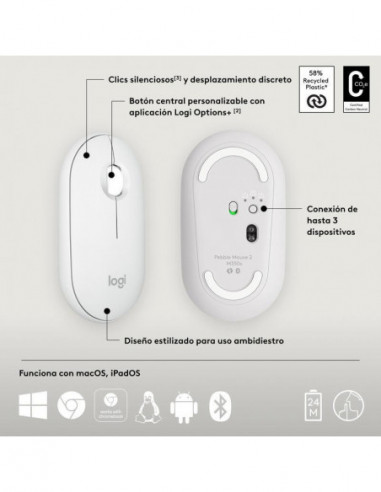 Logitech Pebble Mouse 2 M350s 910-007013