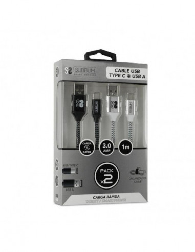 Cabo USB 2.0 Subblim SUB-CAB-2TC001,...