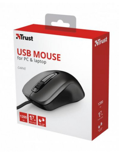 Rato Óptico Trust Carve USB Tipo A...