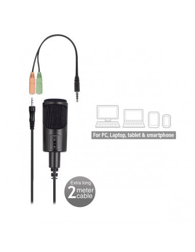 Ewent EW3552 microfone Preto... Ewent EW3552 microfone Preto...