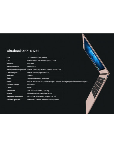 Portátil INSYS XF7-N1251 12.5p... Portátil INSYS XF7-N1251 12.5p...