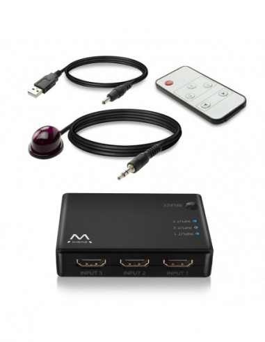 Comutador EWENT EW3730 HDMI 4K: 3...