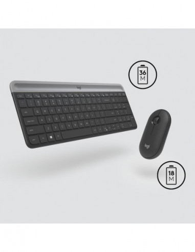 Logitech Slim Wireless Combo MK470 -...