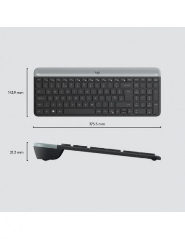 Logitech Slim Wireless Combo MK470 -...