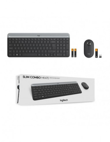 Logitech Slim Wireless Combo MK470 -...