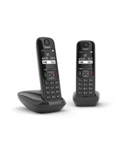 Telefone Fixo Gigaset AS690 Duo, Preto Telefone Fixo Gigaset AS690 Duo, Preto