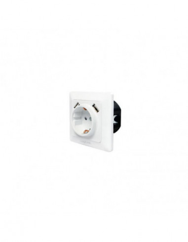 Tomada LogiLink PA0162, 2 USB + CEE...