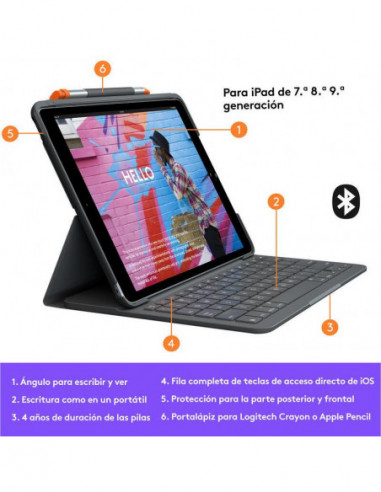 Capa com Teclado Logitech Slim Folio...