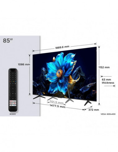 Tcl - Qled Smart Tv 85p7k