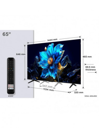 Tcl Qled Tv 65" 4k Uhd Hdr10+ Dts...
