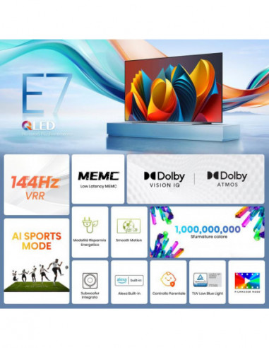 Televisor Hisense 100E7NQ: QLED 100",...