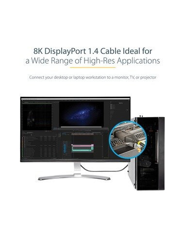 6ft Certified DisplayPort 1.4 Cable 8K 6ft Certified DisplayPort 1.4 Cable 8K