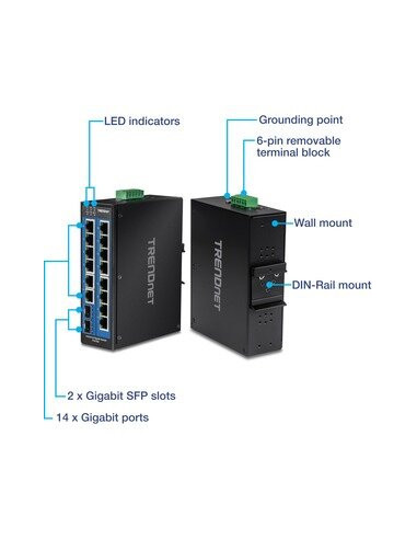 Switch Trendnet Ti-G162 16 Puertos...