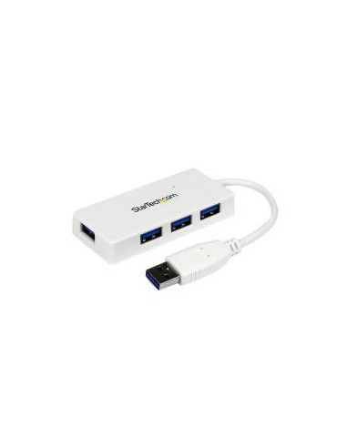 Portable 4 Port Mini USB 3.0 Hub - White Portable 4 Port Mini USB 3.0 Hub - White
