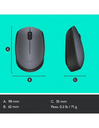 Rato Logitech M170, Inalámbrico,...