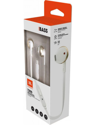 Auscultadores JBL T 205 Dourado