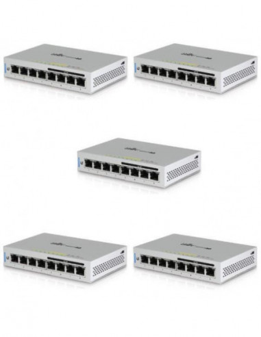 Pack de 5 Switches Ubiquiti UniFi, 8... Pack de 5 Switches Ubiquiti UniFi, 8...