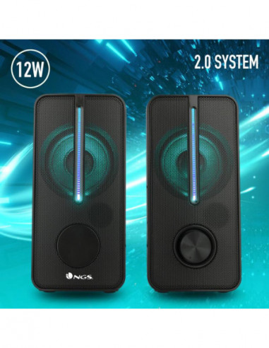 Colunas NGS Gaming GSX-150, 12W, 2.0,...