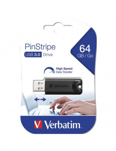 Pen Drive Verbatim PinStripe 64GB USB... Pen Drive Verbatim PinStripe 64GB USB...
