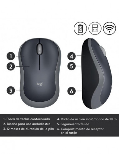 Rato Logitech M185, Óptico Sem Fio,... Rato Logitech M185, Óptico Sem Fio,...