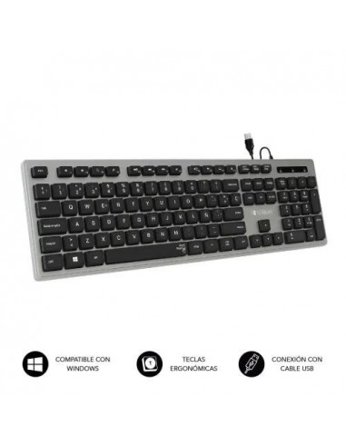 Teclado SUBBLIM Ergo, USB,...
