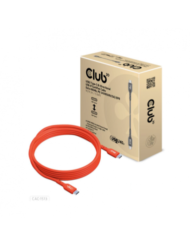 Cabo CLUB3D USB-C para USB-C de 3m...