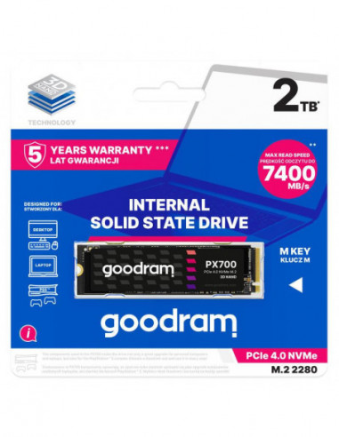 Disco SSD Goodram PX700 M.2 2TB PCIe 4.0 Disco SSD Goodram PX700 M.2 2TB PCIe 4.0