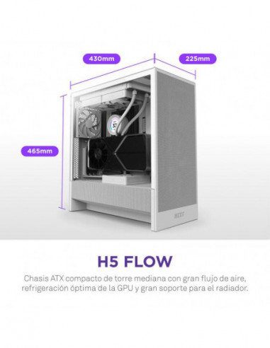 Caixa NZXT H5 Flow (2024) Branca -...