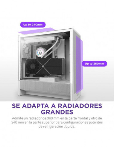 Caixa NZXT H5 Flow (2024) Branca -...