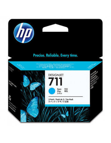 Tinteiro HP 711 Ciano (Pack 3) CZ134A
