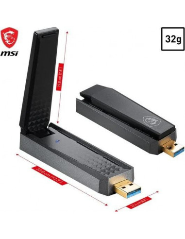 Adaptador MSI AX1800 Wi-Fi USB