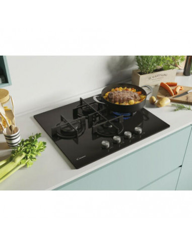 Candy - Placa a Gás Em Vidro Cvg 6 Dpb Candy - Placa a Gás Em Vidro Cvg 6 Dpb