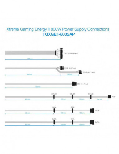 Fonte de Alimentação Tooq XGE II 800W... Fonte de Alimentação Tooq XGE II 800W...