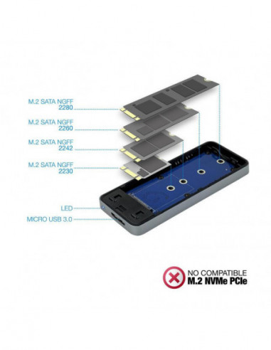 Caixa Externa para SSD M.2 Tooq... Caixa Externa para SSD M.2 Tooq...