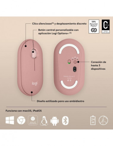 Ratón Logitech Pebble 2 M350s...