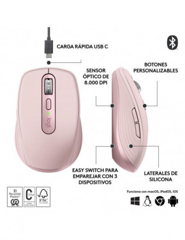 Mouse Logitech MX Anywhere 3S, Sem...