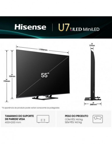 Hisense Mini-Led Tv 55" 4k Hdr10+...
