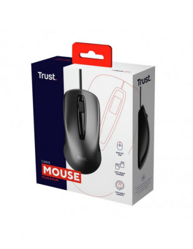 Ratón Con Cable Trust Carve Usb Black...