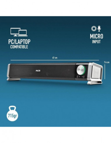 Ngs - Barra de Som P/ Pc-Portátil...