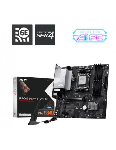 Placa-mãe MSI PRO B840M-P WIFI 6E:... Placa-mãe MSI PRO B840M-P WIFI 6E:...