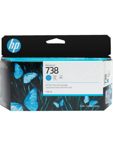 Cartucho HP DesignJet 738: Cian, 130ml Cartucho HP DesignJet 738: Cian, 130ml