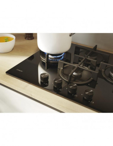 Candy - Placa a Gás Em Vidro Cvg6dtb Candy - Placa a Gás Em Vidro Cvg6dtb