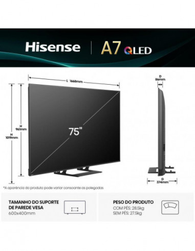 Hisense Qled Tv 65" 4k Hdr10+ Smart...