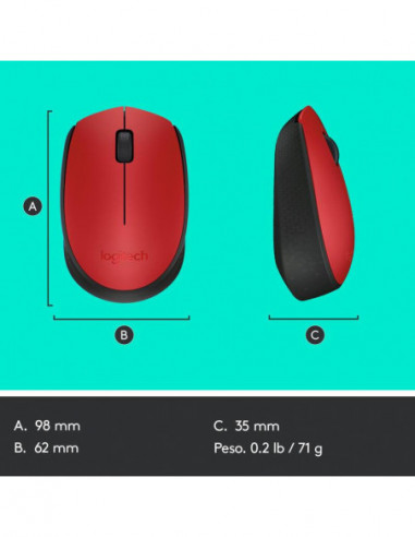 Rato Logitech M171: Sem Fio,...
