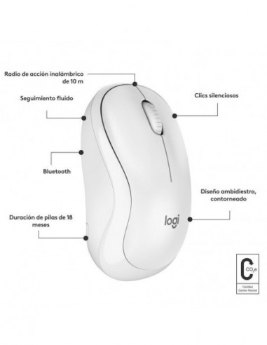 Logitech M240 Ratón Ambidextro...